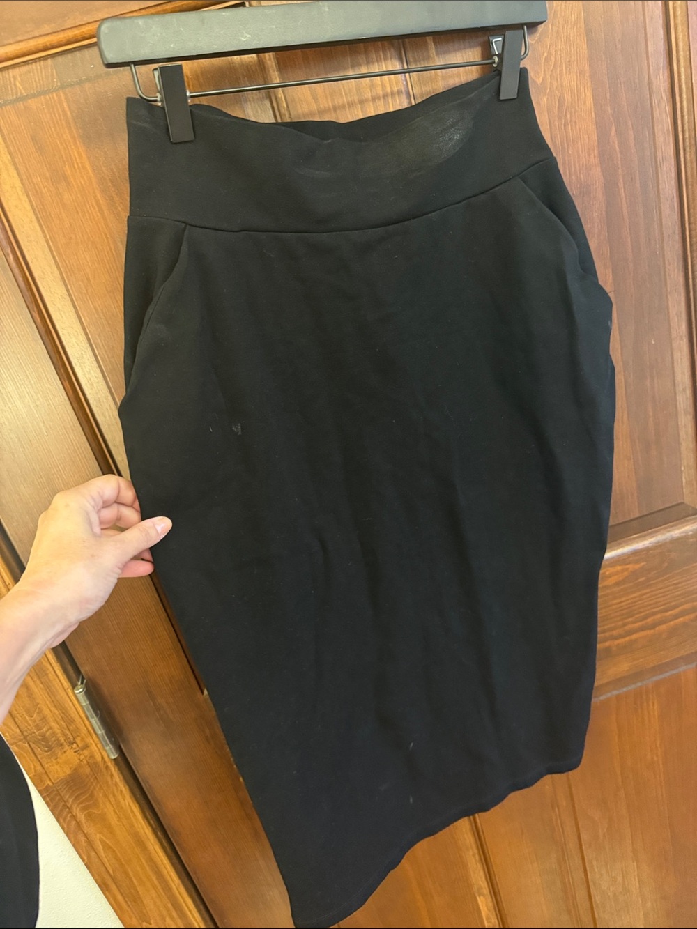 Marcella Stretchy Black High-Waist Pencil Skirt